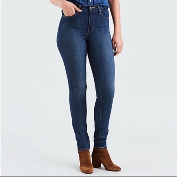 LEVI’S 721 High Rise Skinny Dark Blue Jeans SZ 31 - Picture 3 of 5